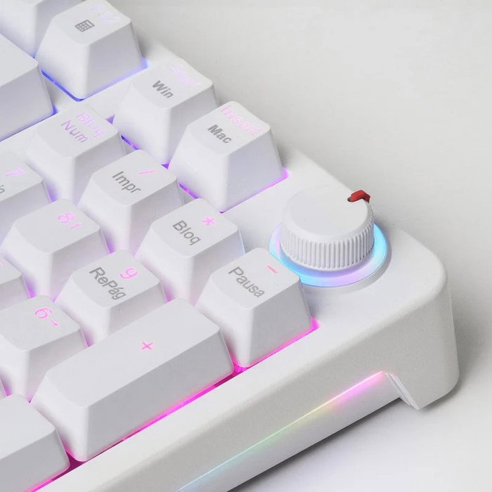 Mars Gaming MKPRO Teclado Mecánico RGB Blanco Switches Blue Intercambiables